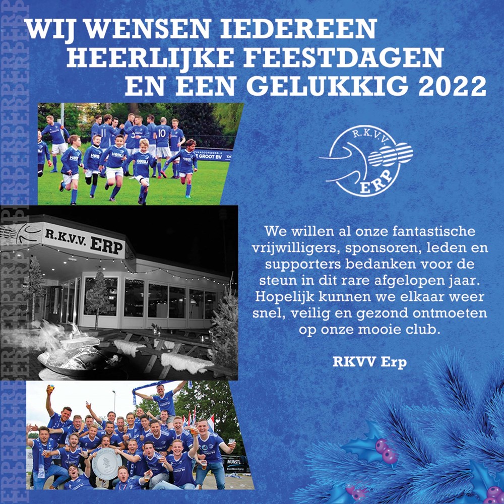 Fijne Feestdagen En Een Gelukkig 2022 Voetbalvereniging RKVV Erp