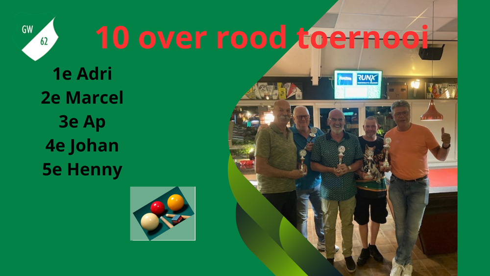 10 over rood toernooi 2024 - sv Groen Wit '62