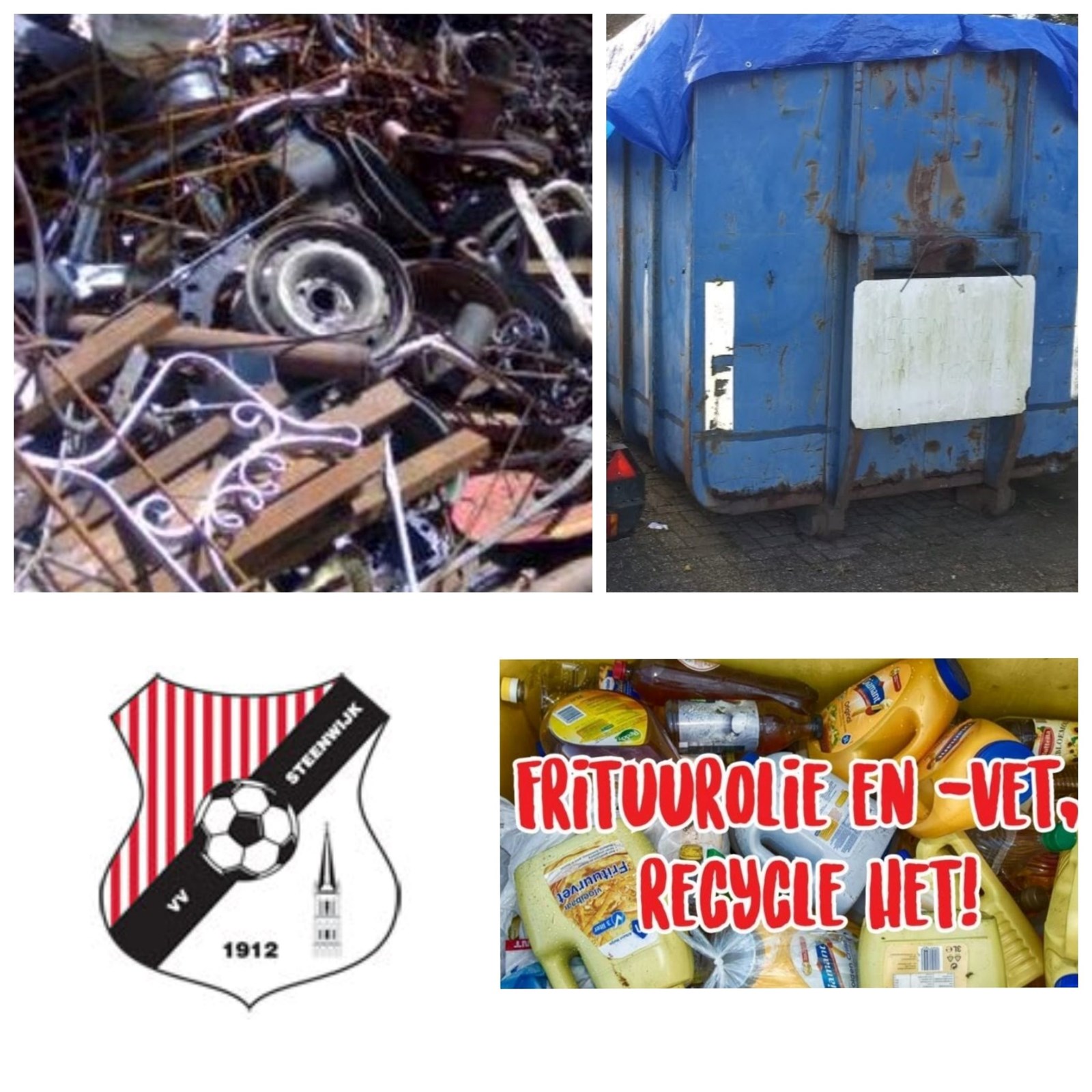 Inleveren oud papier, oud ijzer en bakfrituurolie VV Steenwijk