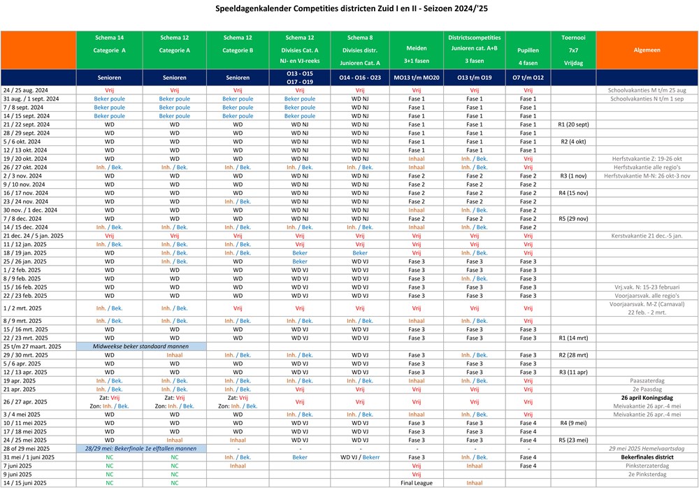 Speeldagenkalender 2024-2025 - v.v. Woudrichem