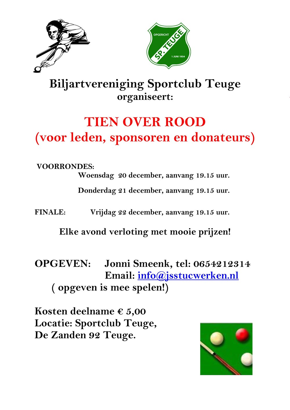 10 over rood toernooi - Sportclub Teuge